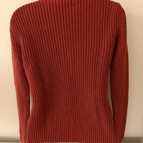 Veronica Beard Misty Half Zip Sweater in Rust Size XS - Picture 3 of 9